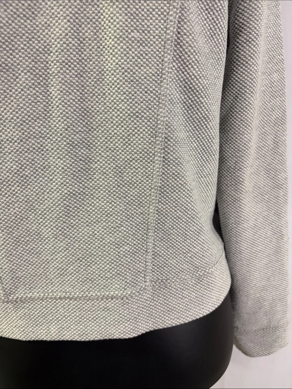 Banana Republic Factory Gray Zip Front Cropped Knit Moto Jacket - Picture 14 of 16
